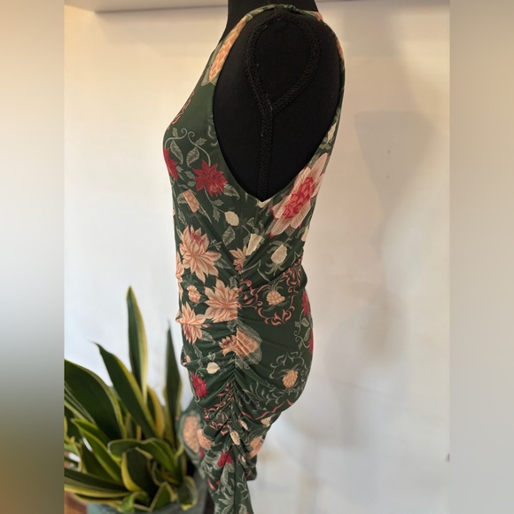 Farm Rio Pineapple Garden Stretch Tulle Bodycon Dress Tropical Roughed Size S - Picture 4 of 5